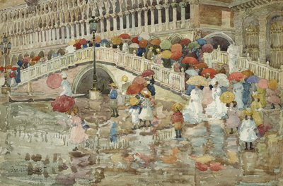Umbrellas in the Rain by Maurice Brazil Prendergast